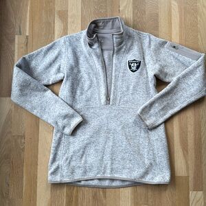 Woman’s Las Vegas Raiders Antigua Oatmeal Fortune Zip Pullover Jacket M
